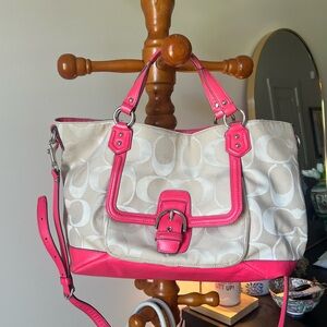 Coach Pink and Cream Bag